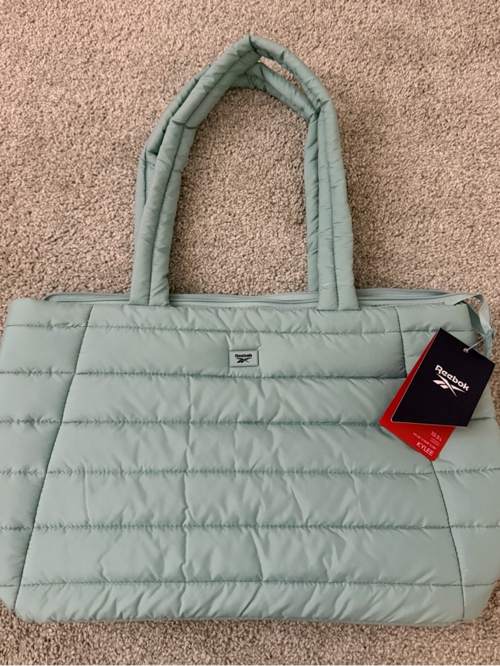 Reebok Mint Quilted Tote Bag